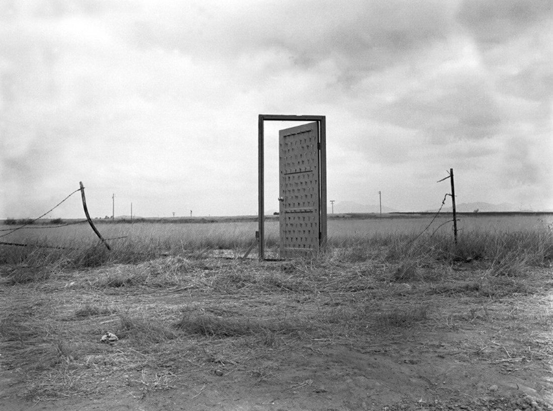 Richard Lou, Border Door, 1988, photo document of a site specific installation/ performance/ intervention