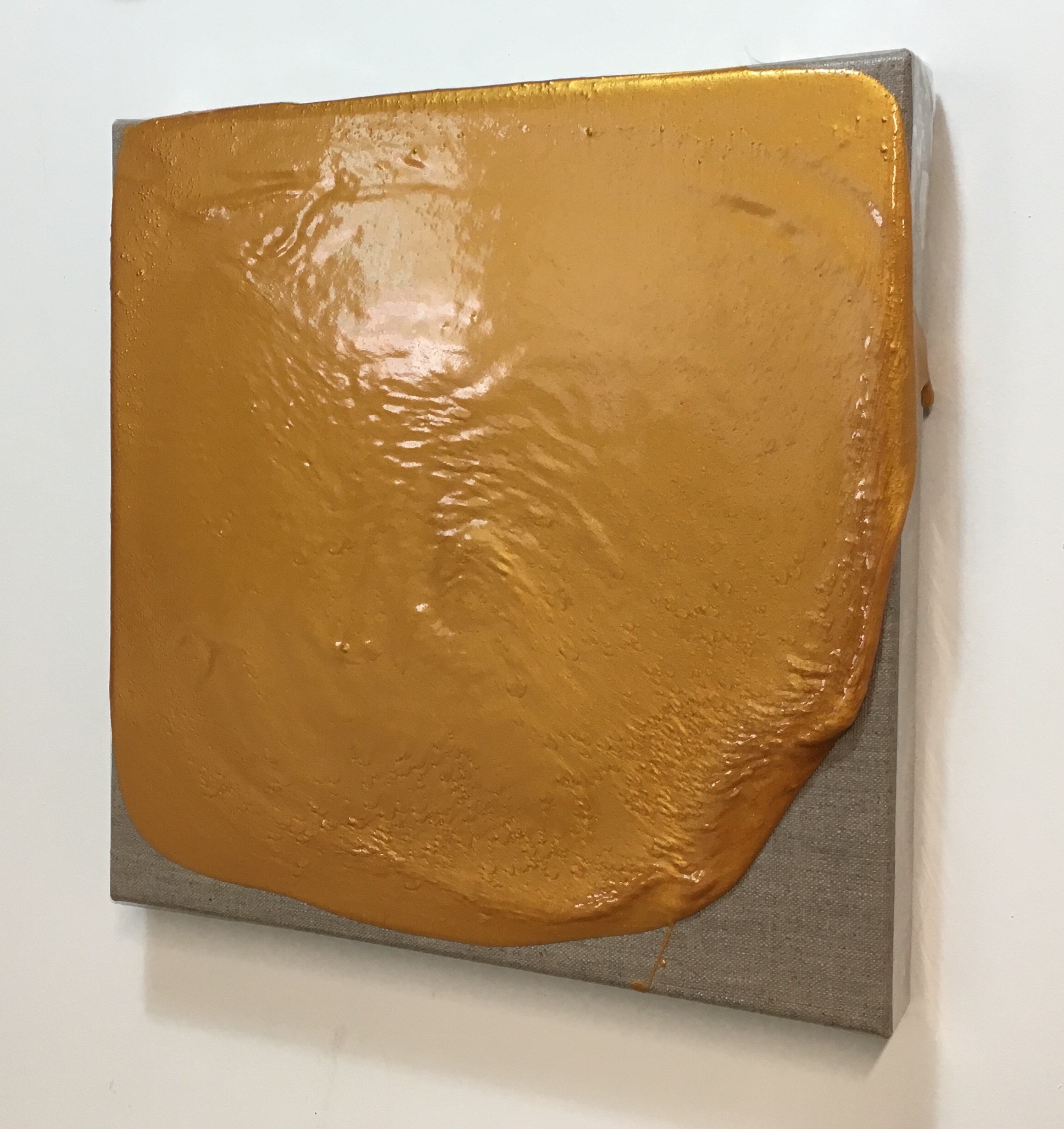 John Tallman, Untitled (gold), metallic pigment and urethane plastic on linen, 12"x12", 2016