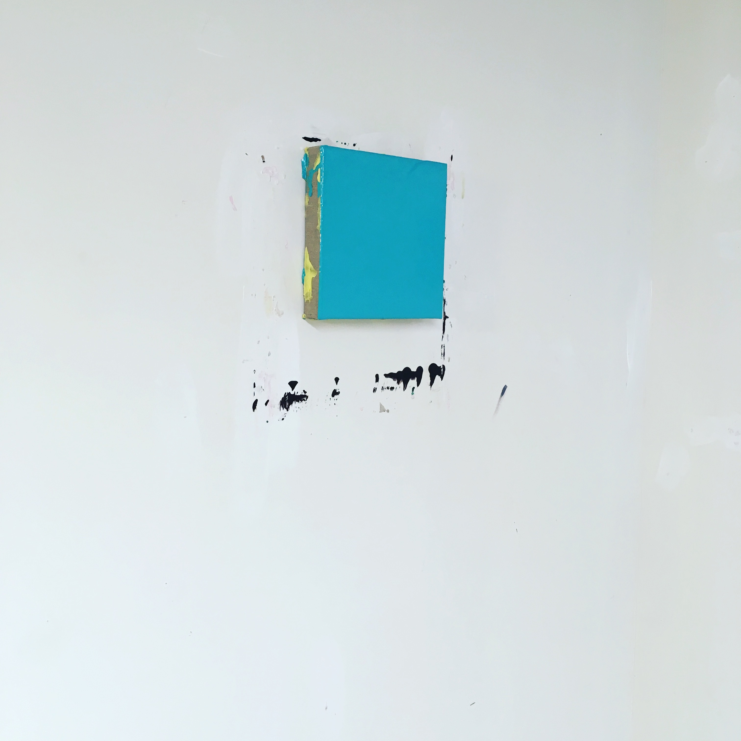 John Tallman, Untitled (teal), acrylic and urethane plastic on linen, 8"x8", 2017