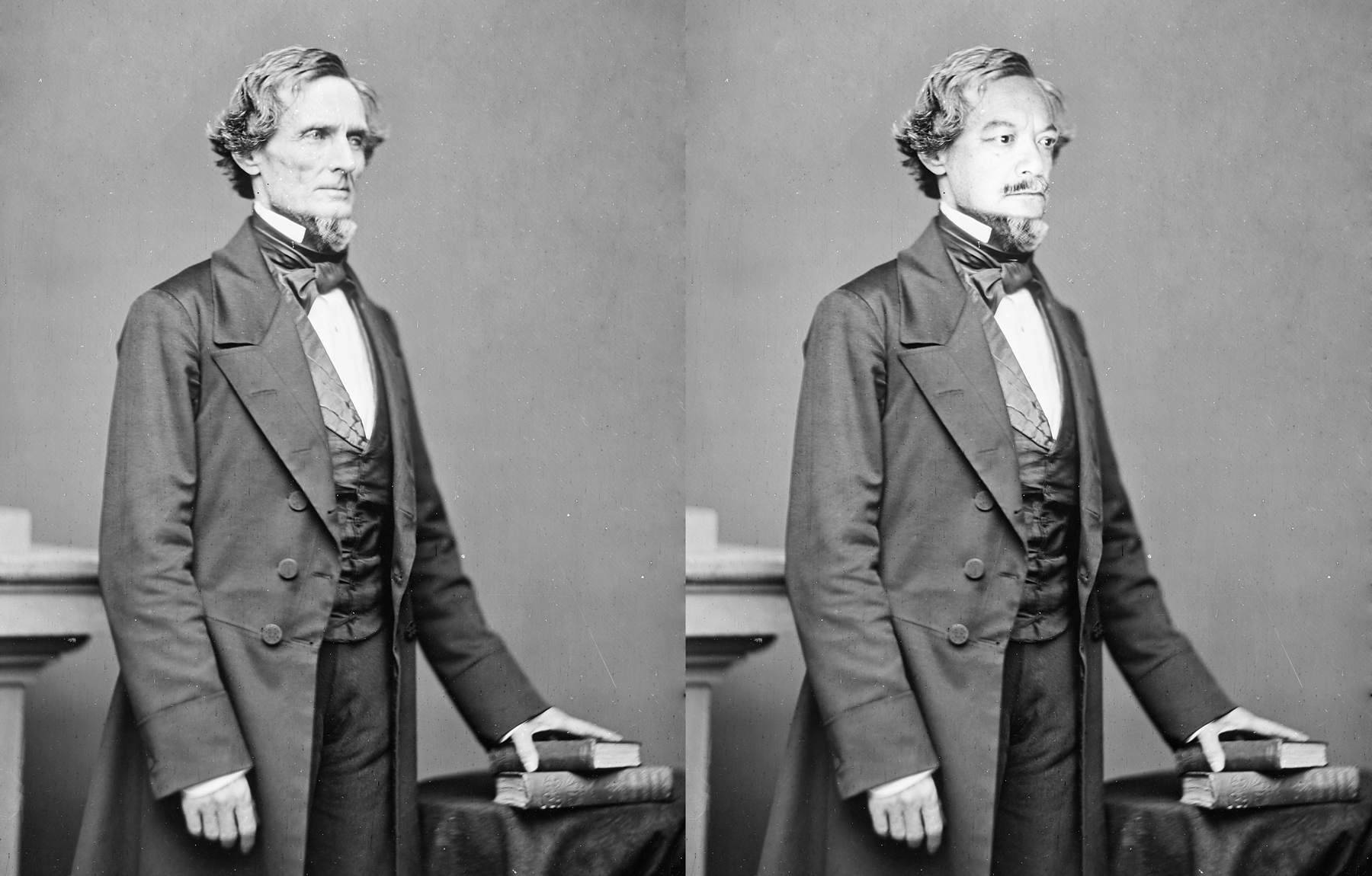 Richard Lou, 2016, the artist as President of the Confederacy Jefferson Davis, stereoscope photo