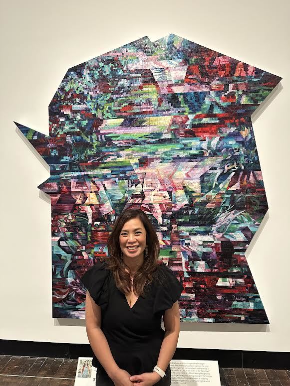 Sisavanh Phouthavong, Birds of Prey: Drones, 8' x 8', oil on board, image taken by the artist