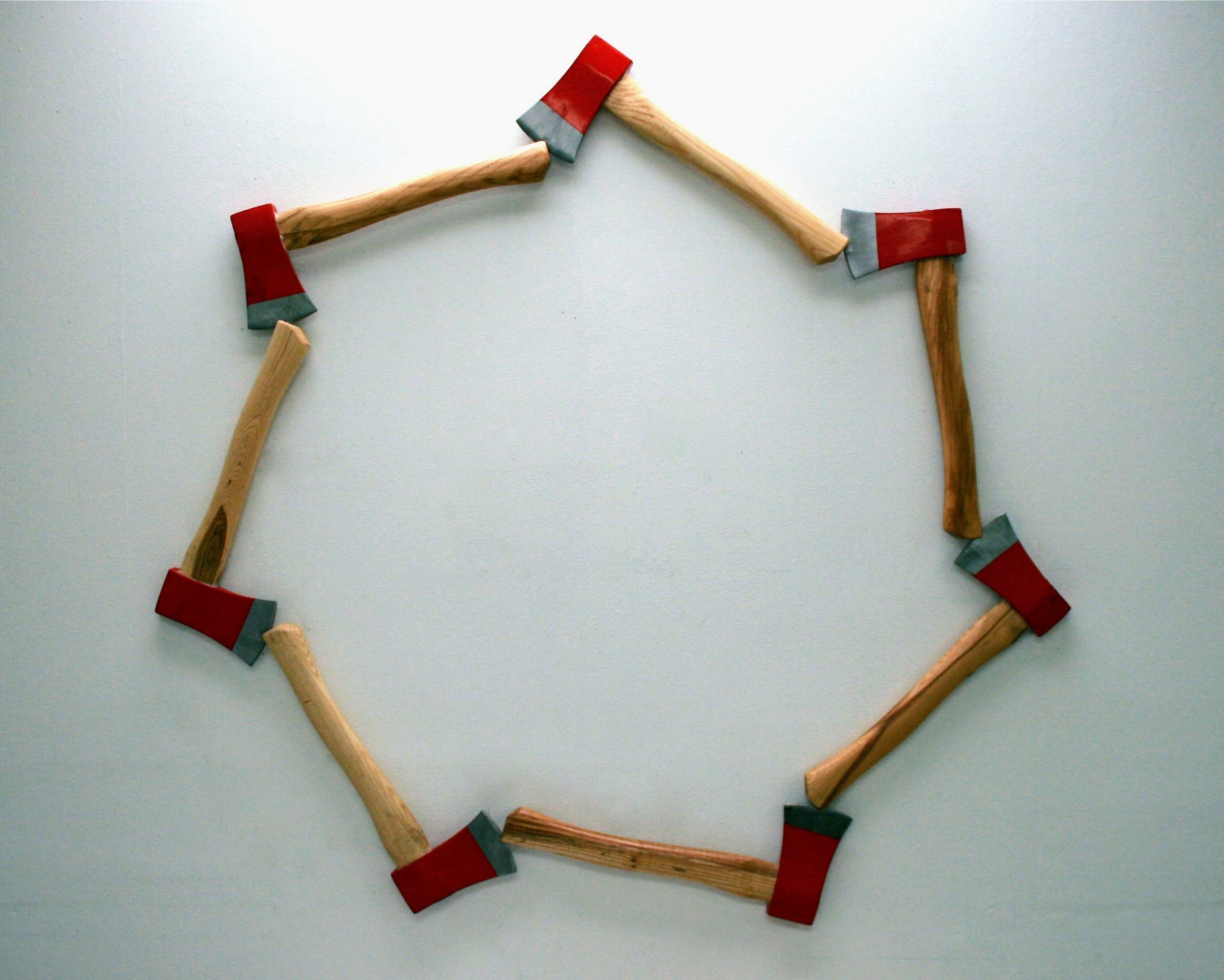 Raymond Padrón, “Fraternity”, modified hatchets, 2016