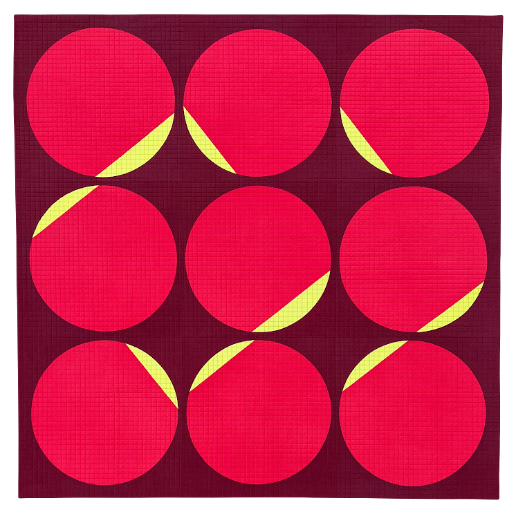 Kelly Spell, A Slice of Candy Apple, 2022, Hand-dyed cotton fabric, batting, 60” x 60” Kelly Spell, A Slice of Candy Apple, 2022, Hand-dyed cotton fabric, batting, 60” x 60”