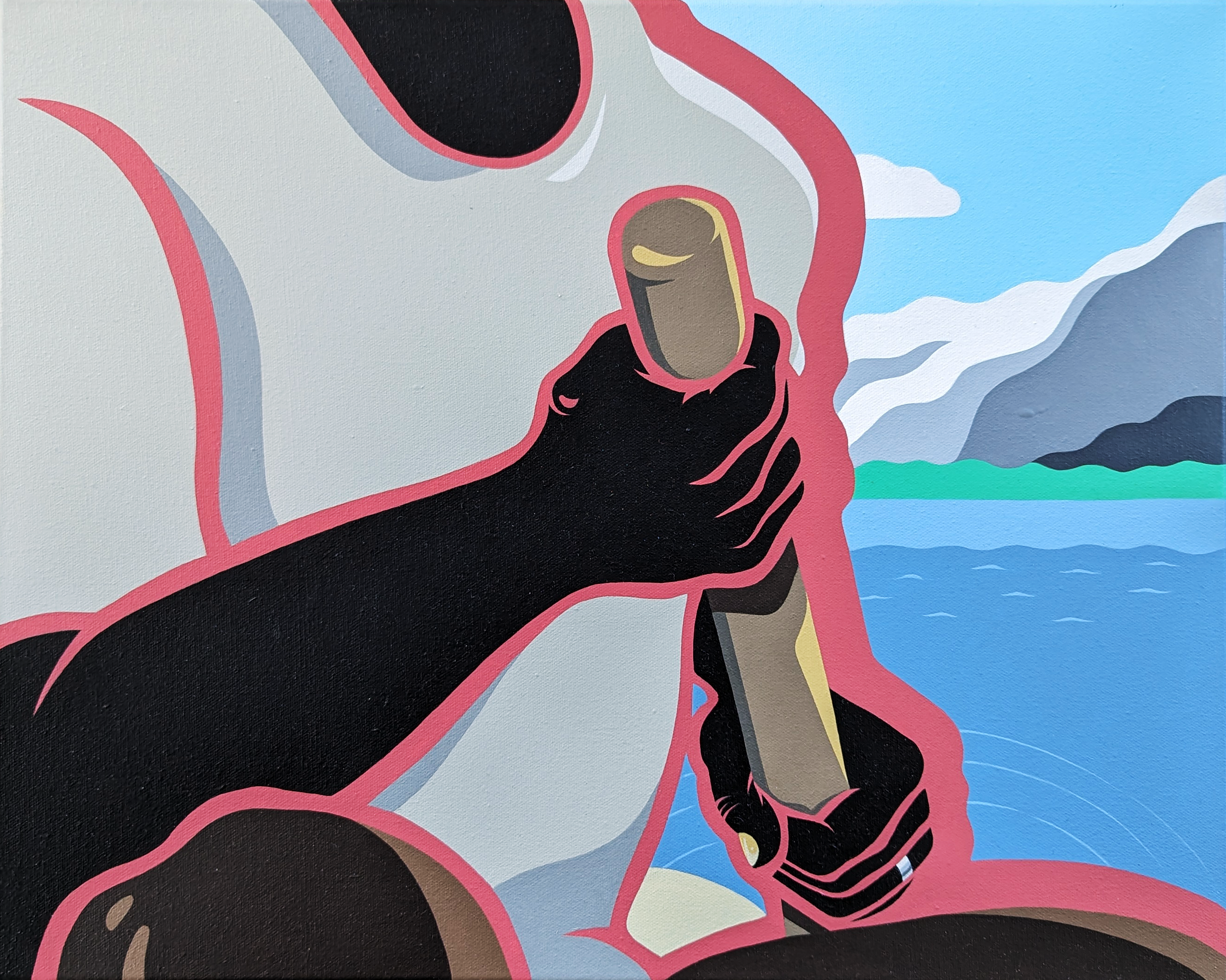 Carl E. Moore, Rowing the Mississippi, 2023, acrylic on canvas, 16" x 20" Carl E. Moore, Rowing the Mississippi, 2023, acrylic on canvas, 16" x 20"