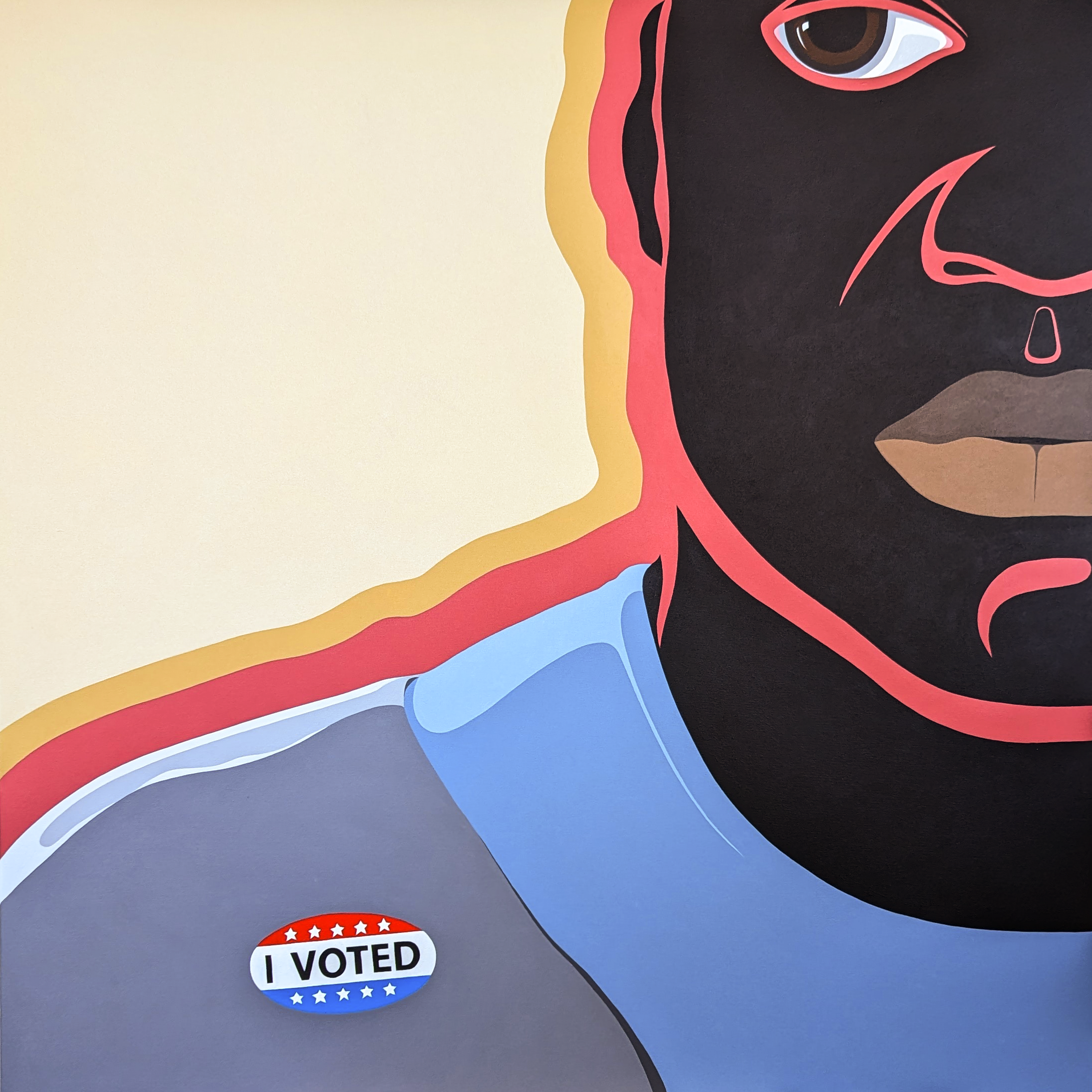 Carl E. Moore, I Voted, 2022-2023, acrylic on canvas, 48" x 48" Carl E. Moore, I Voted, 2022-2023, acrylic on canvas, 48" x 48"