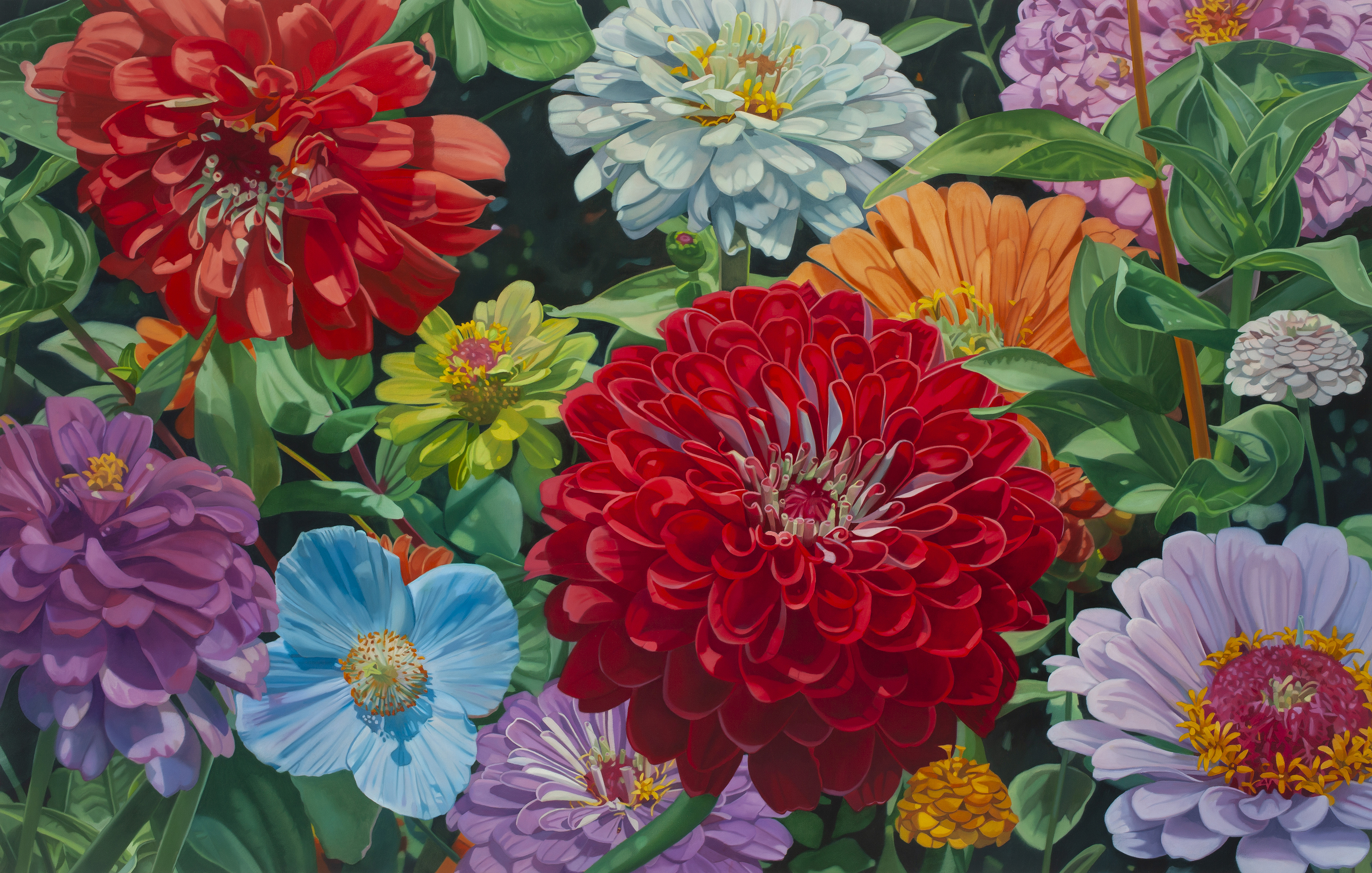 Beth Edwards, Garden IX, 2022, oil on canvas, 42" x 66"