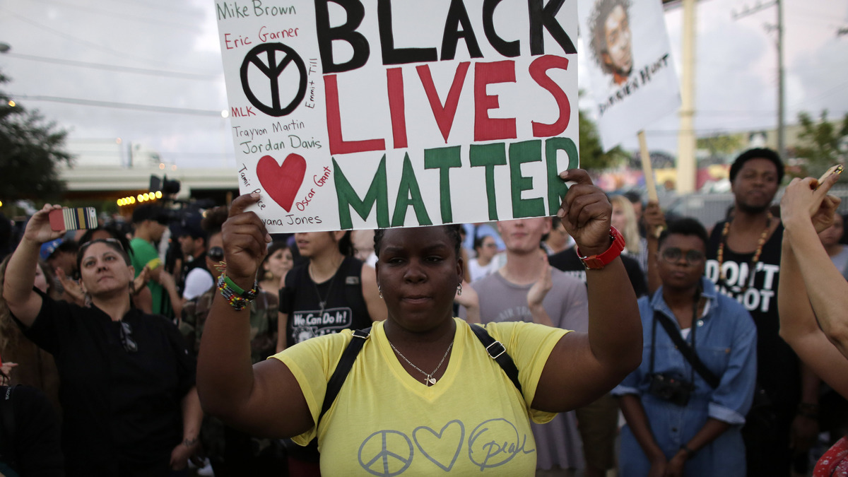 Lynne Sladky, Desiree Griffiths Protesting in Miami for Black Lives Matter, 2015, Associated Press Images