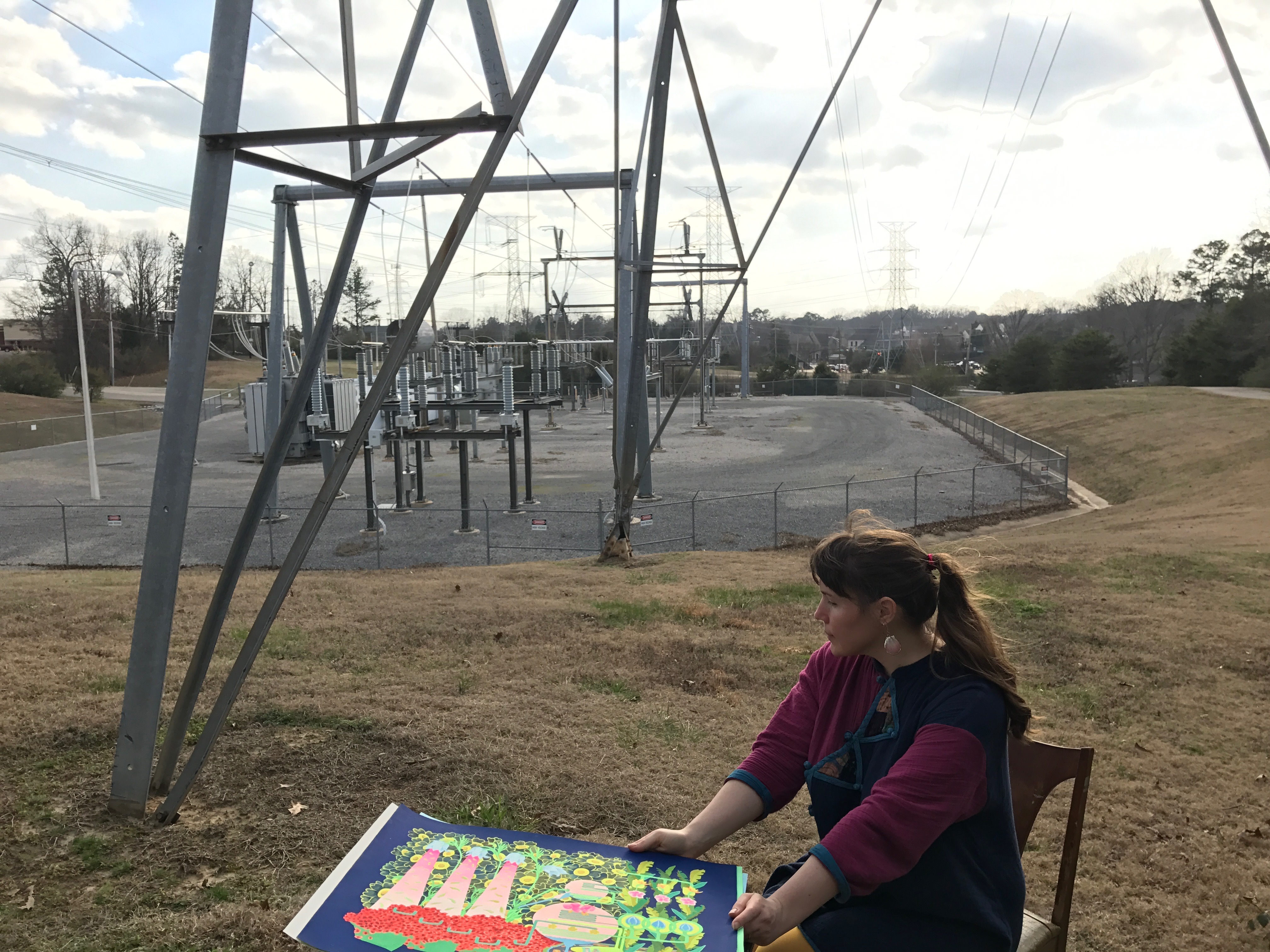 Emily Thomas, Studio Visit, February 2017 (on location beside an electric power station in Memphis, TN / many works pictured are in-progress)