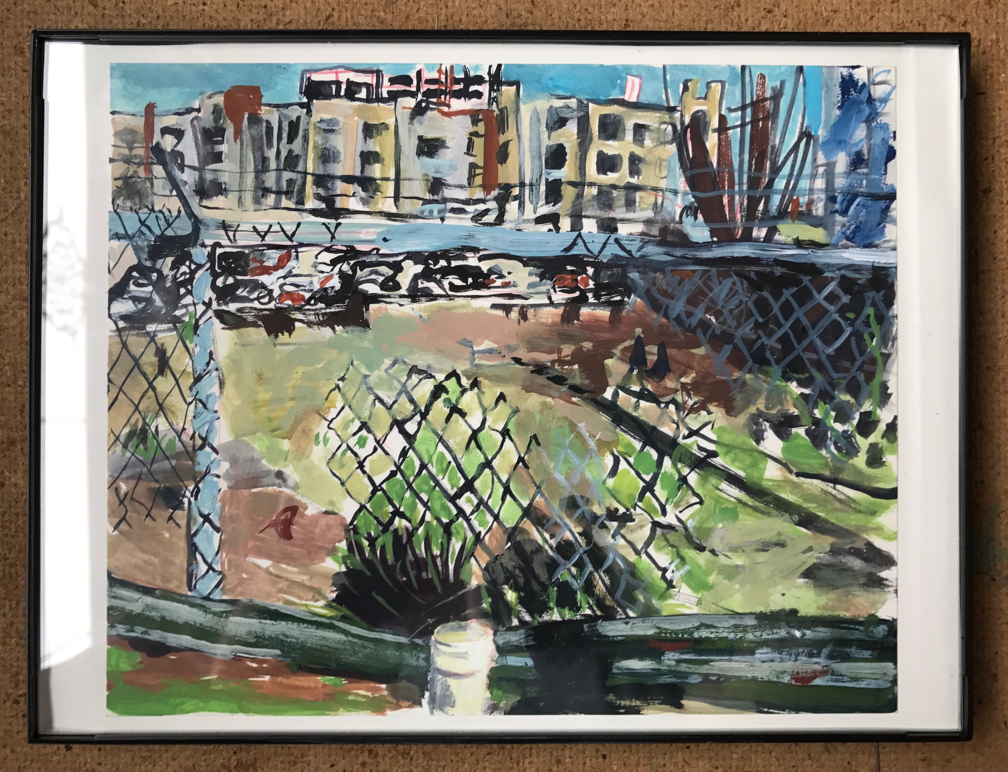 Jessica Clay, Dig Site 2: 12th Avenue, gouache on paper, 5”x7”, 2016 (from studio visit)
