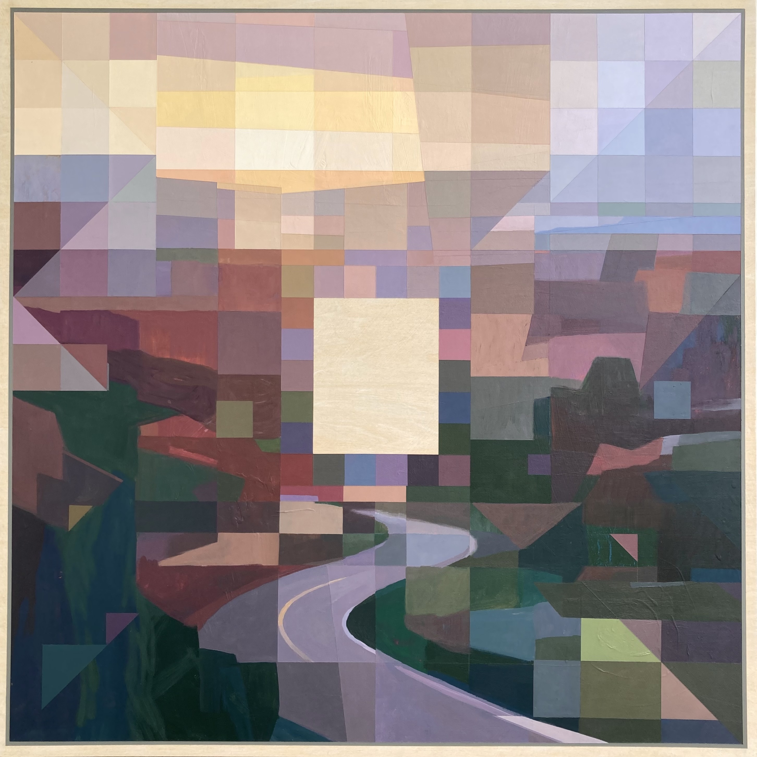 Tony Sobota, Canyon, acrylic on birch panel, 24" x 24"