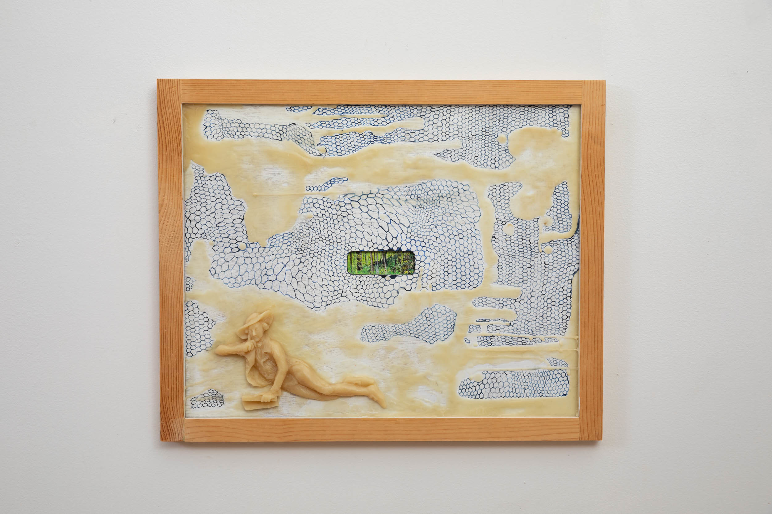 Jennifer Pepper, Sir Boothby, 2021, beeswax, pigment, wood, 16.25" x 20"