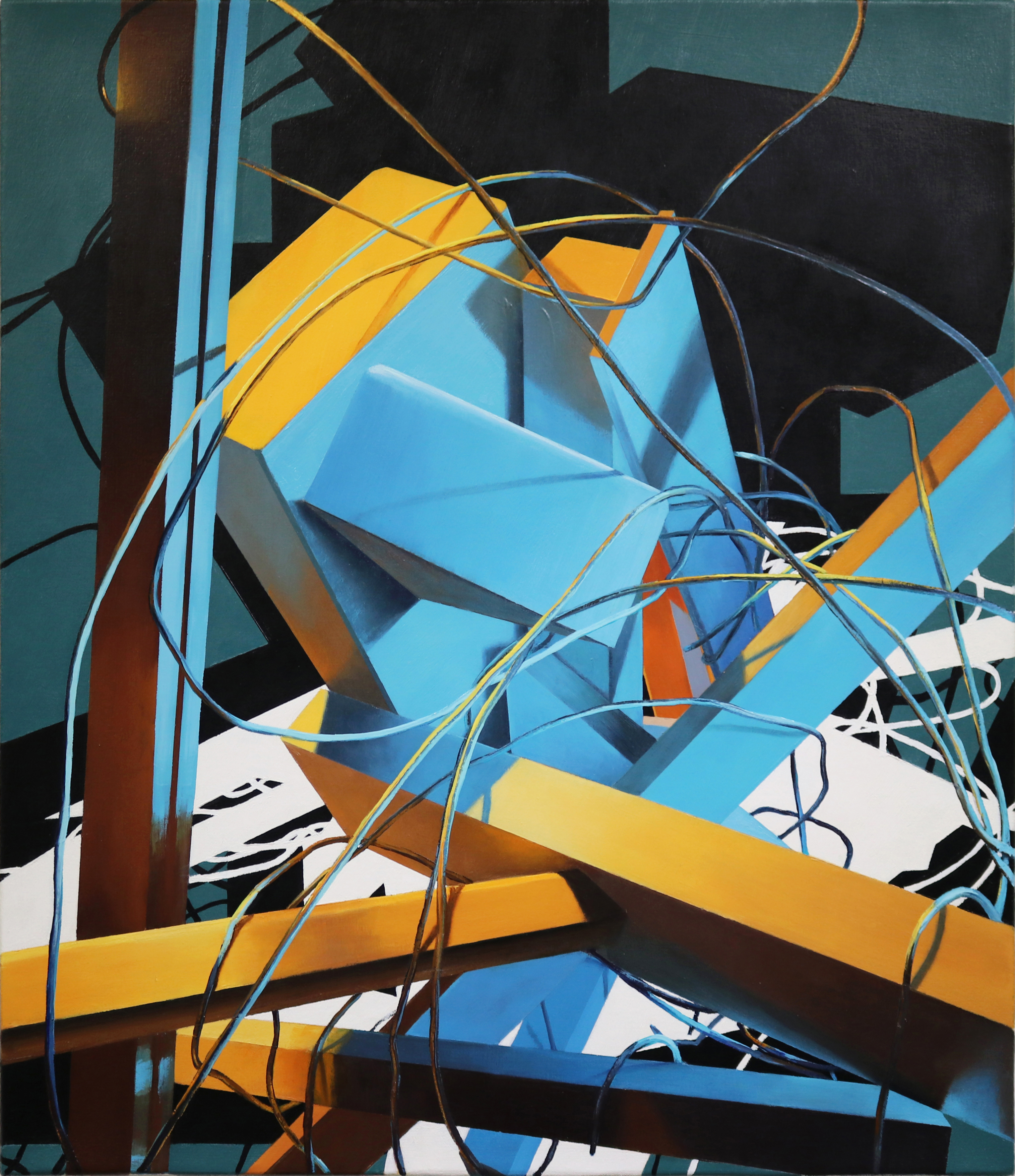 Donald Keefe, Untitled Construct 6, 2018, oil on canvas, 29" x 25"