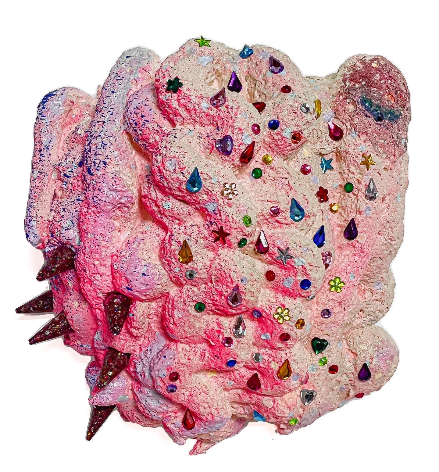 Kirby Miles, Gift|Invitation|Present, foam, plastic gems, resin spikes, glitter, 2022