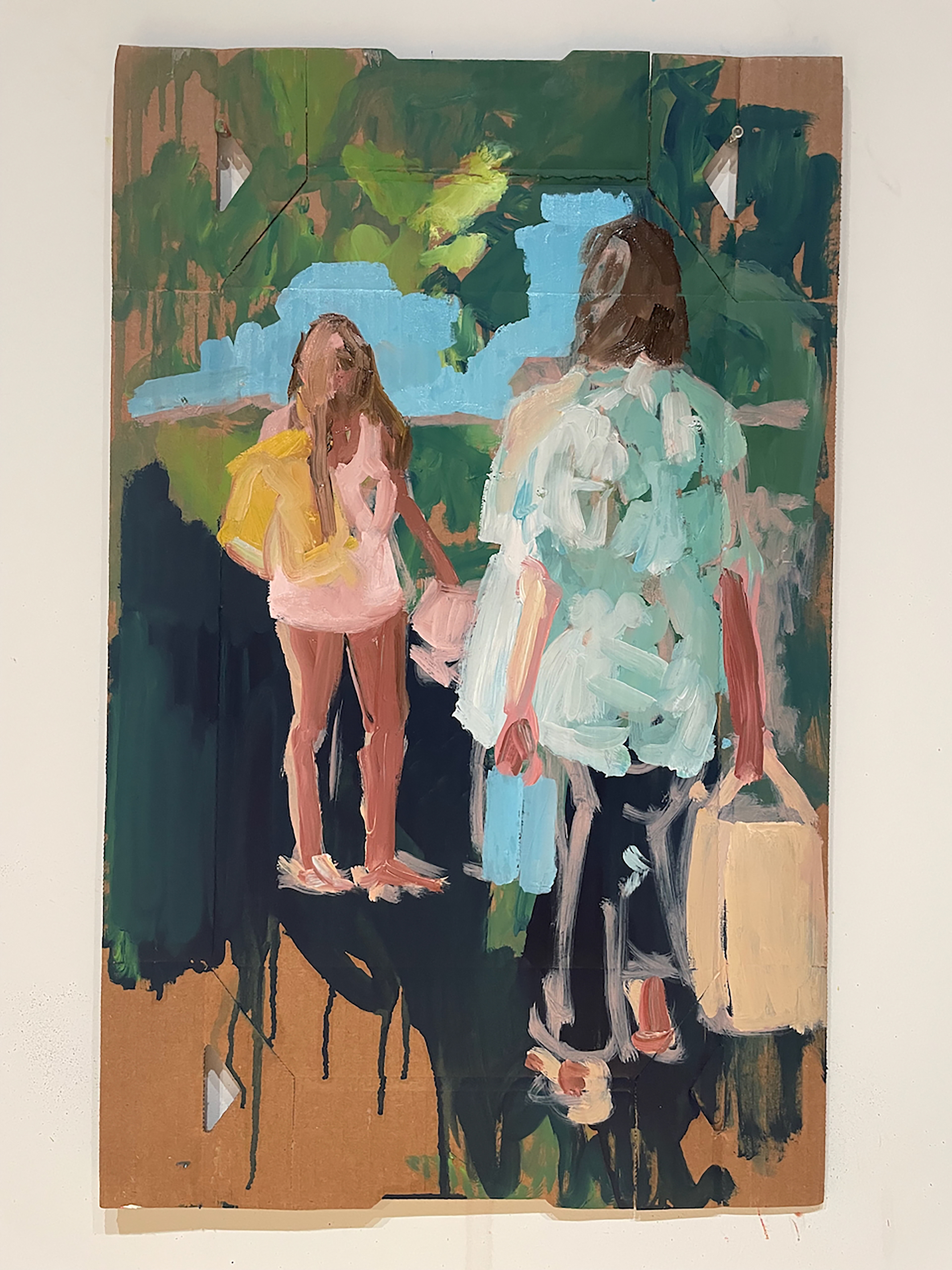 Katie Thompson Murphy, The Familiar Dust of Summer, 2024, oil on cardboard, 27 x 17 inches
