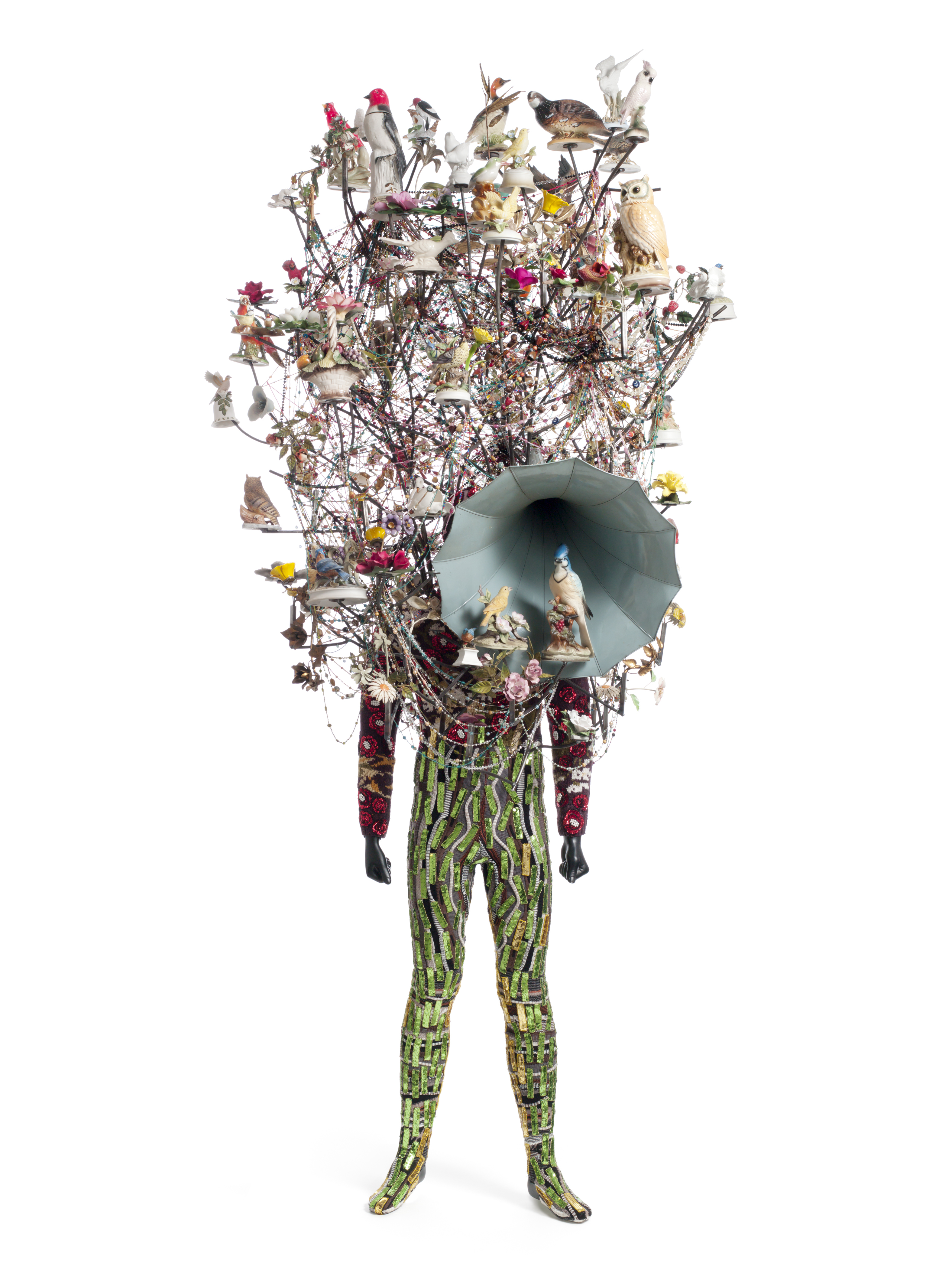 Nick Cave, Soundsuit, 2011. mixed media, 121 x 42 x 33 inches, ©Nick Cave. Photo by James Prinz Photography. Courtesy of the artist and Jack Shainman Gallery, New York.