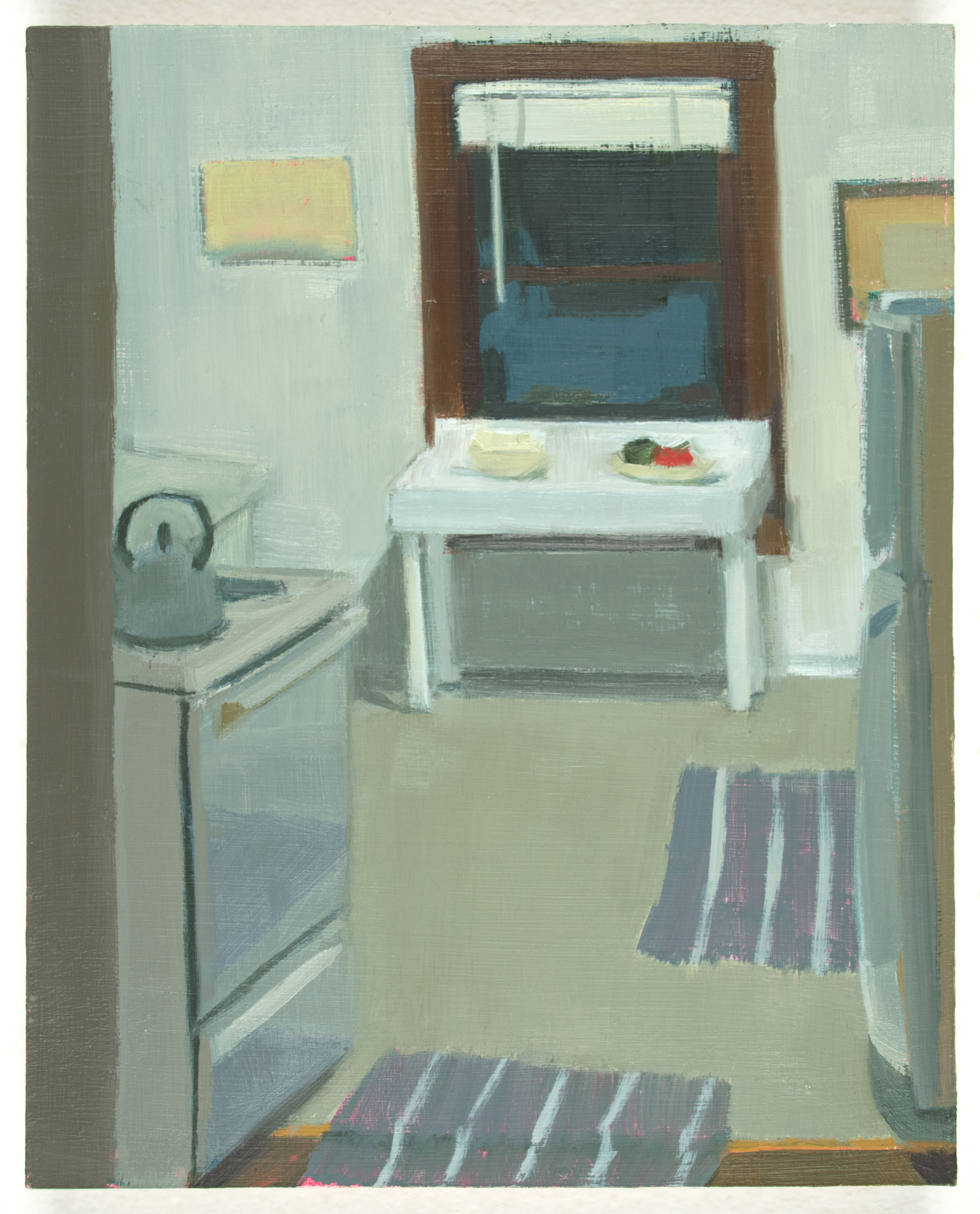 Christina Renfer Vogel, Night Kitchen, Oil and Acrylic on Panel, 10 x 8 inches, 2016