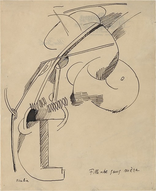 Francis Picabia, Fille née sans mère, 1915, 18.7 x 15.5 inches, Musée d'Orsay, Paris