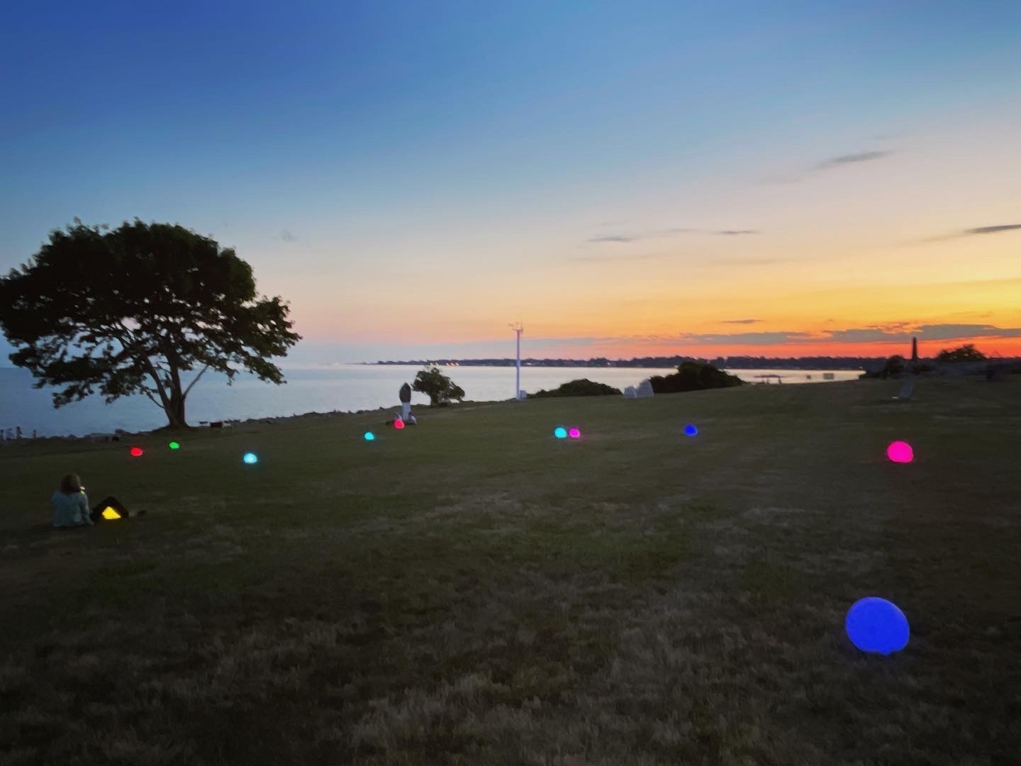 Beth Reitmeyer, Meditative Walk and For There Will Always Be Light, 2022, mixed media, Open Air, 2022, UConn Avery Point, 2022