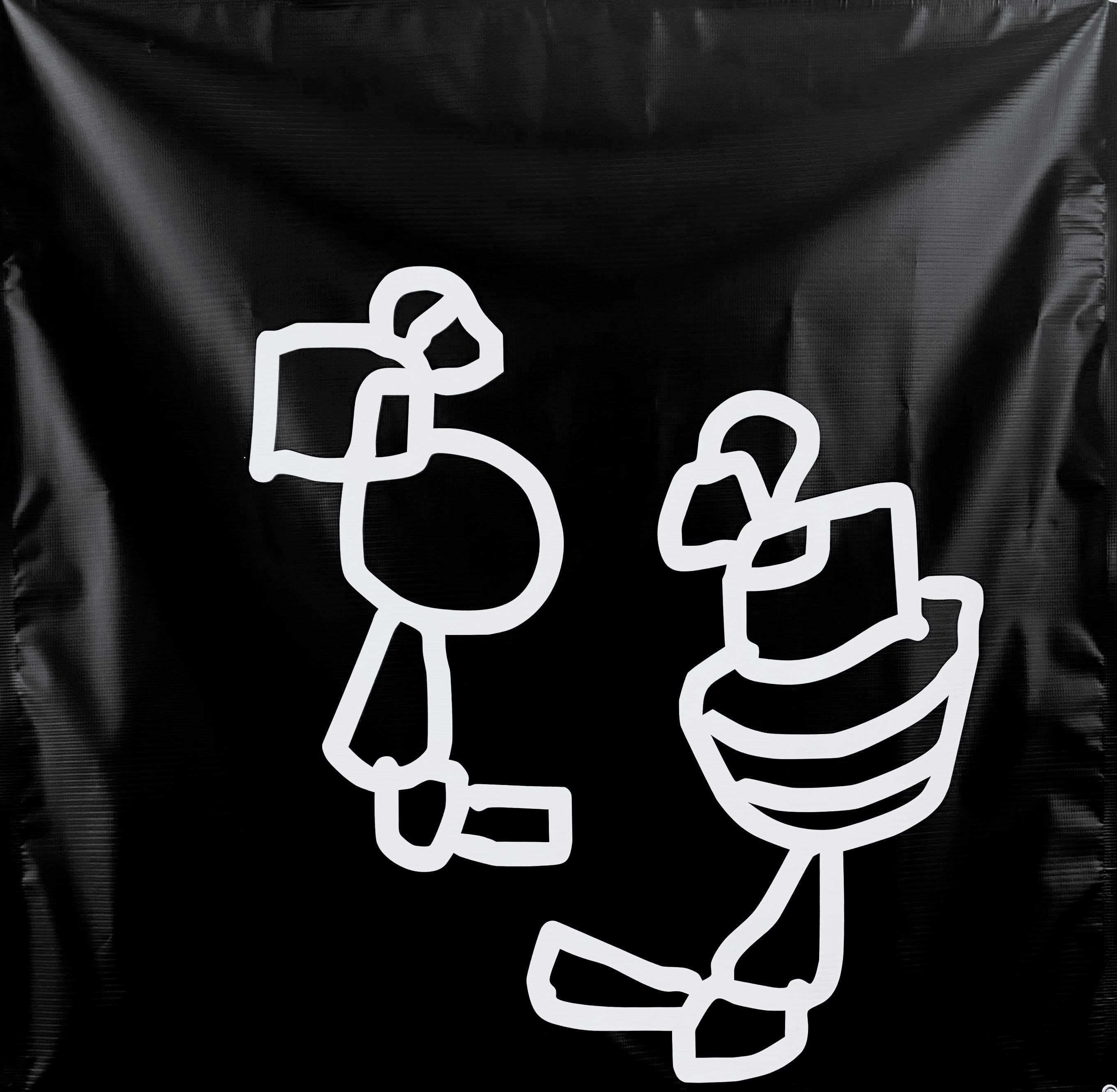 Lain York, pink art, 2024, ink on vinyl, 48 x 48 inches Lain York, pink art, 2024, ink on vinyl, 48 x 48 inches