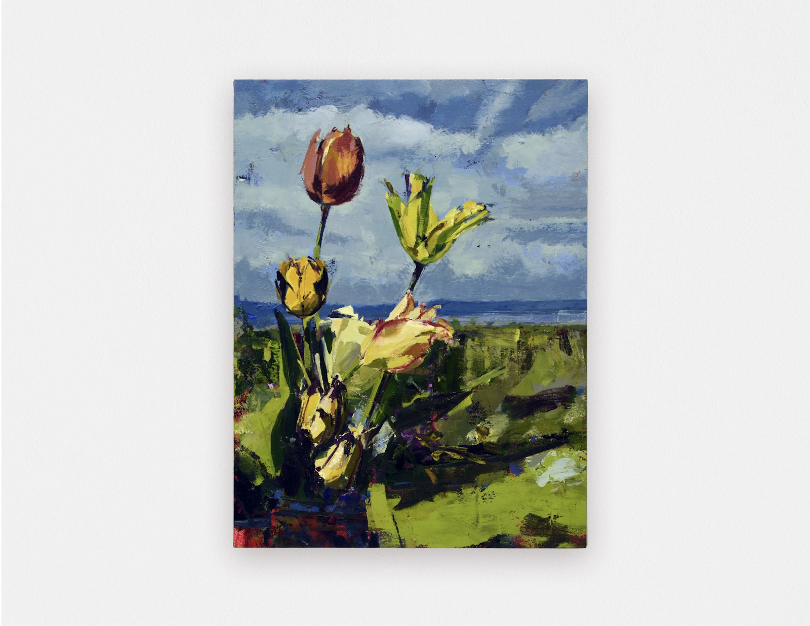 Jered Sprecher, Horizon, 2024, oil on paper mounted on linen and wood panel, 16 x 12 inches, photo by Bruce Cole, courtesy the artist and Steven Zevitas Gallery Jered Sprecher, Horizon, 2024, oil on paper mounted on linen and wood panel, 16 x 12 inches, photo by Bruce Cole, courtesy the artist and Steven Zevitas Gallery