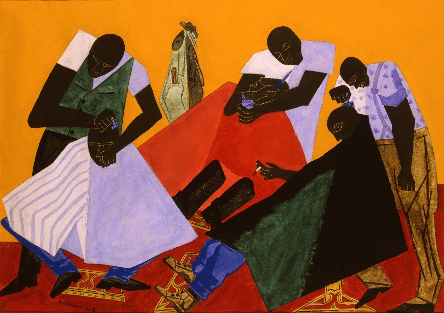 Jacob Lawrence, Barber Shop, 1946