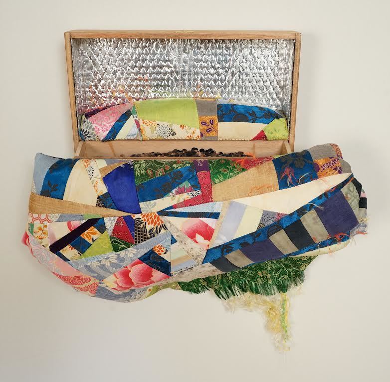  Sharon Havelka, Soundproof Forest, 2019, soundproof material, cigar box, 20” x 18” x 6”