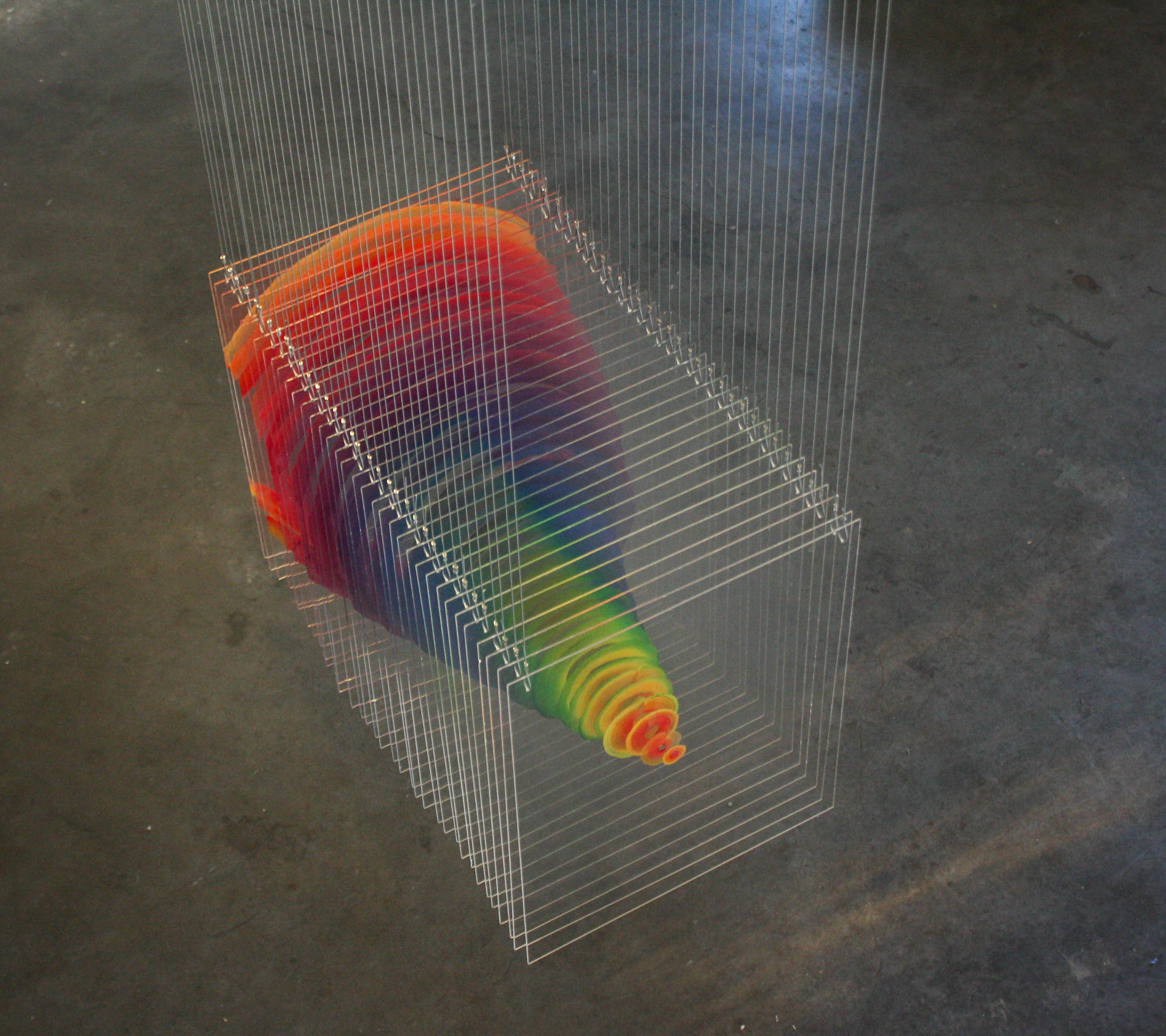 Duncan McDaniel, Spectral Vortex, 2021, 35”x 20”x 24”, acrylic on acrylic