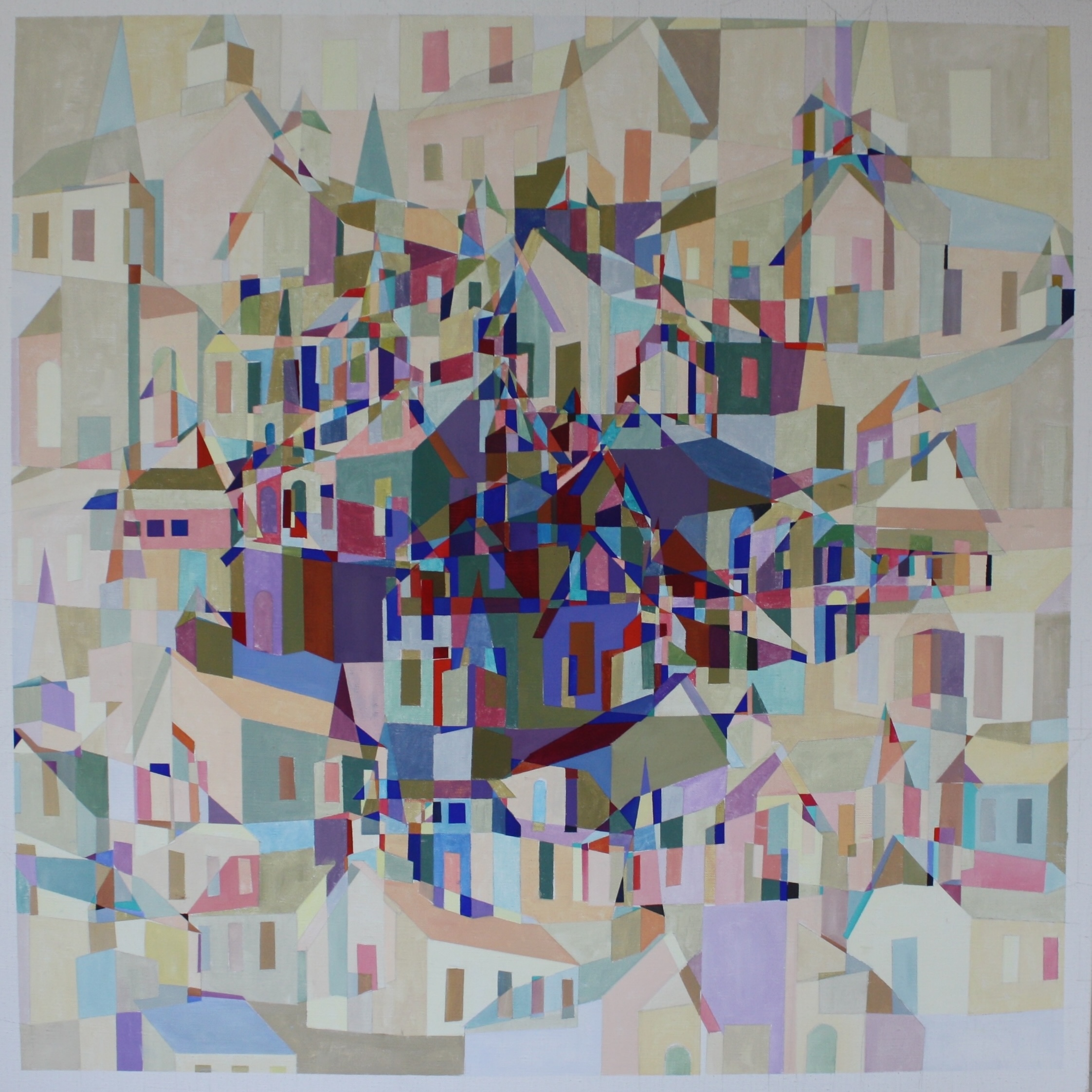 Joe Letitia, Shaped Notes Only, 2024, gouache and pencil on canvas, 36” x 36”